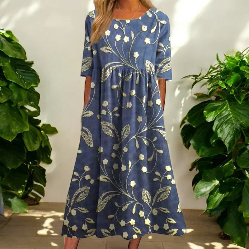 Kharis | Classic Floral Midi Dress