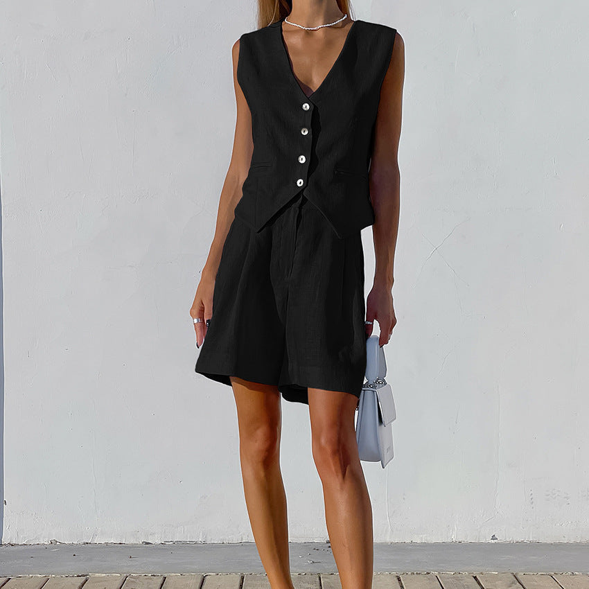 Azelia | Luxe Tailored Vest & Shorts Set