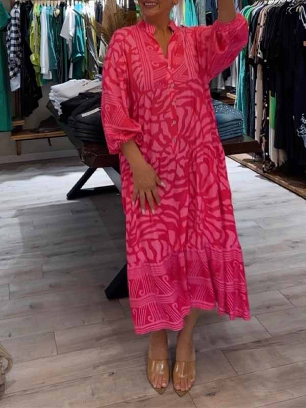 Mira | Flowing V-Neck Printed Dress ( Almost sold out )