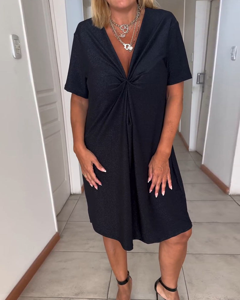 Melia | Chic V-Neck Twist Dress