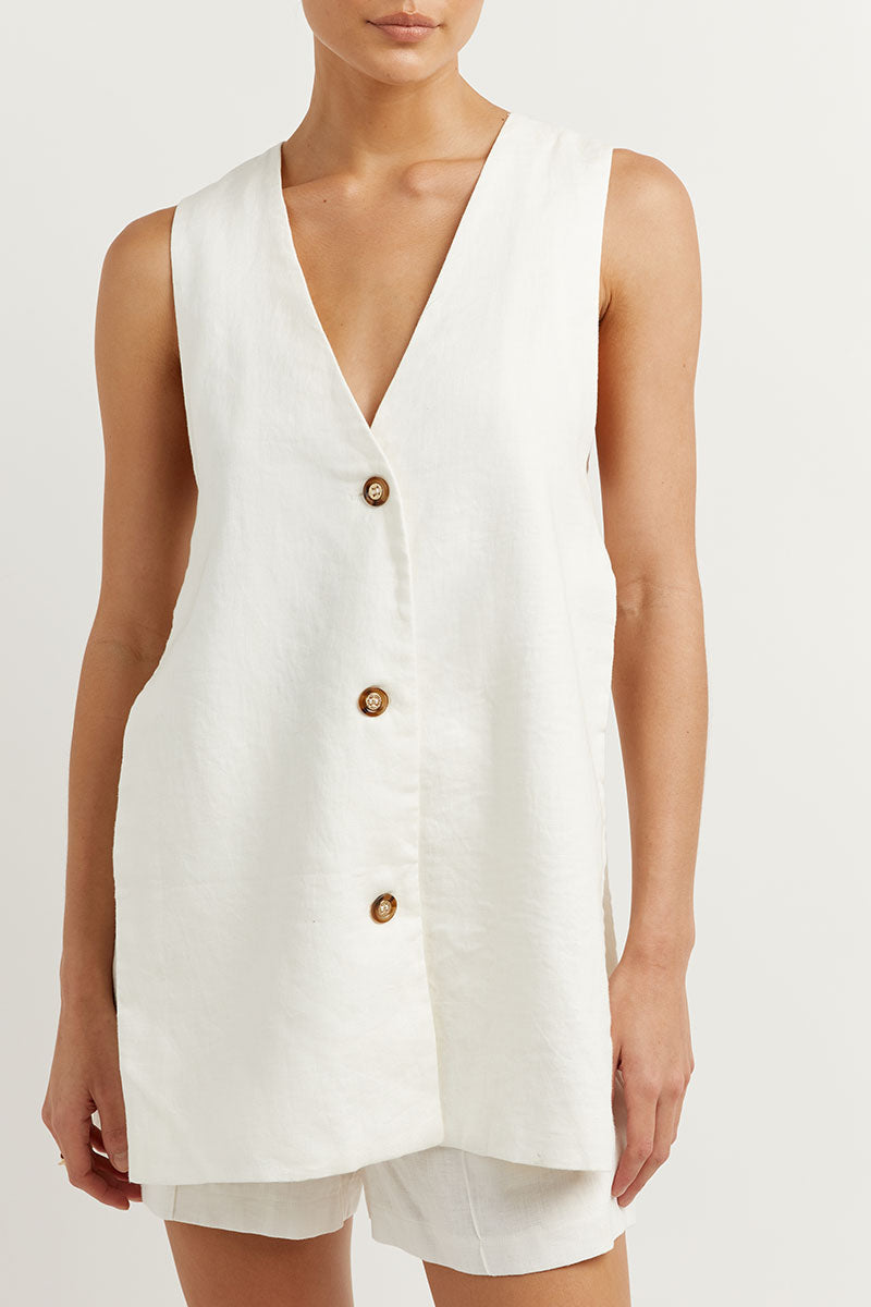 Fiorella | Luxe Sleeveless Buttoned Set