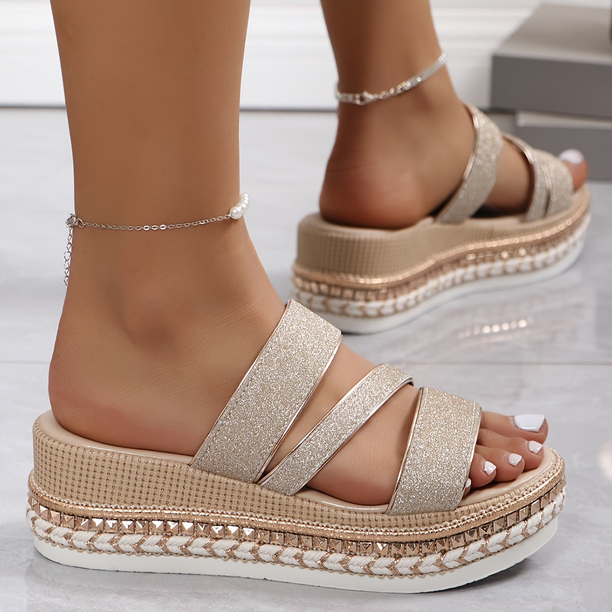 Liana | Shimmer Comfort Sandals