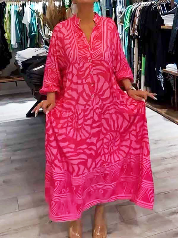 Mira | Flowing V-Neck Printed Dress ( Almost sold out )