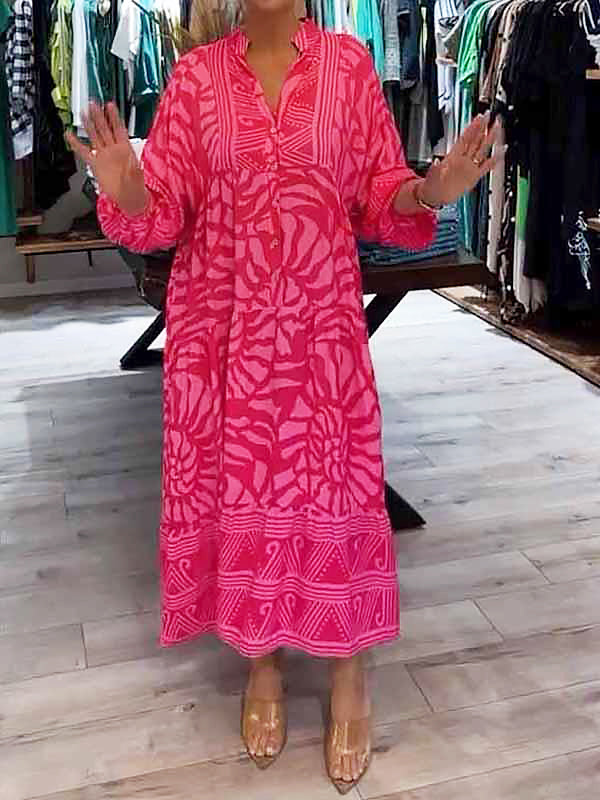 Mira | Flowing V-Neck Printed Dress ( Almost sold out )