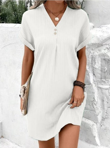 Lisandra | V-Neck Casual Midi Dress