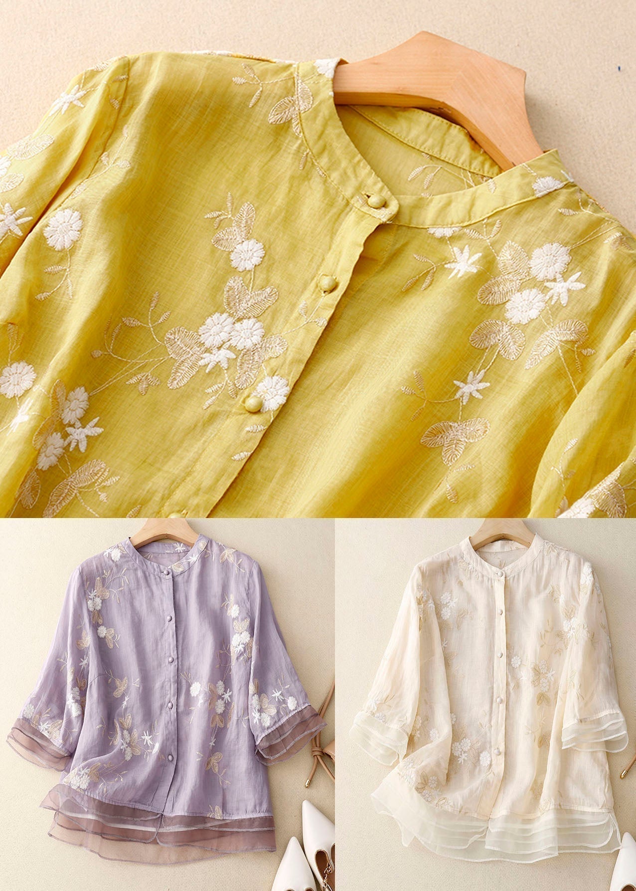 Elisette | Classic Embroidered Blouse