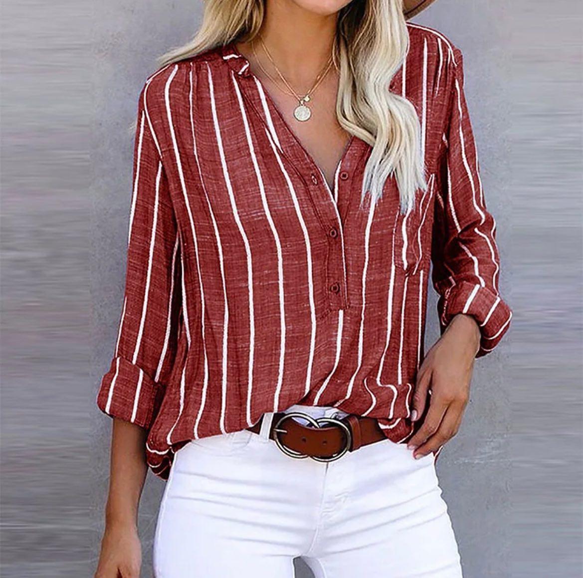 Giavanna | Classic Striped Button-Up