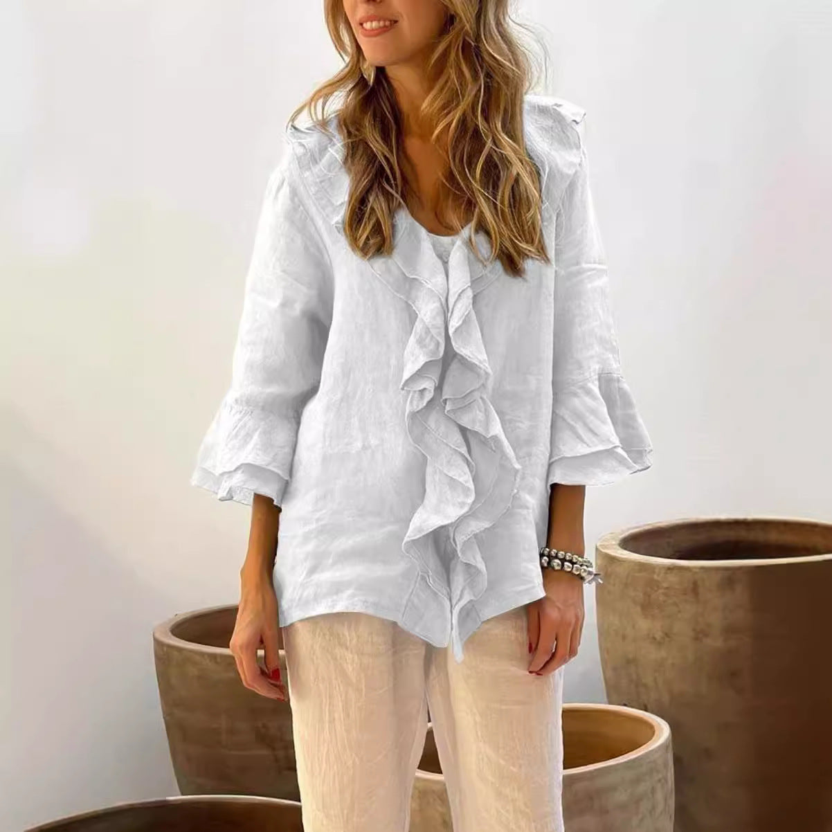 Cherelle | Chic Flowy Ruffle Blouse