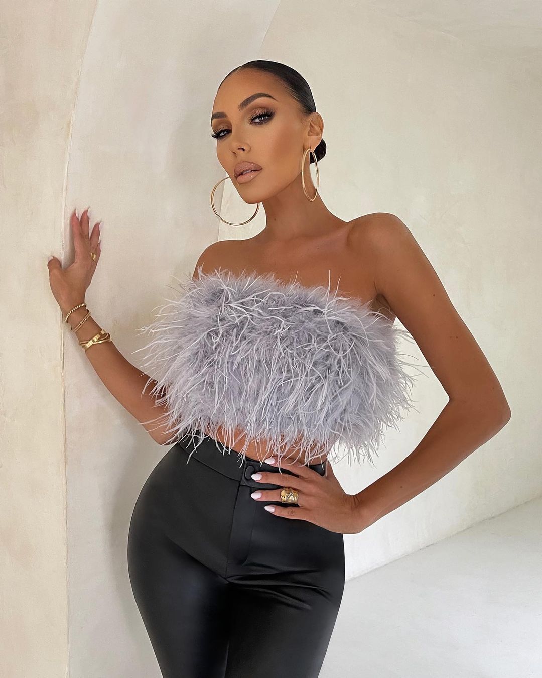 Arlette | Chic Feather Tube Top