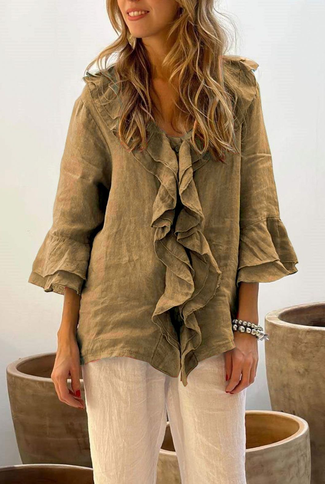 Cherelle | Chic Flowy Ruffle Blouse