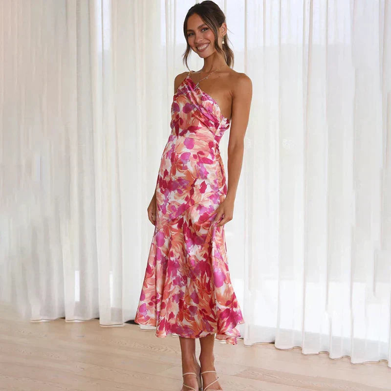 Elva | Floral One Shoulder Dress