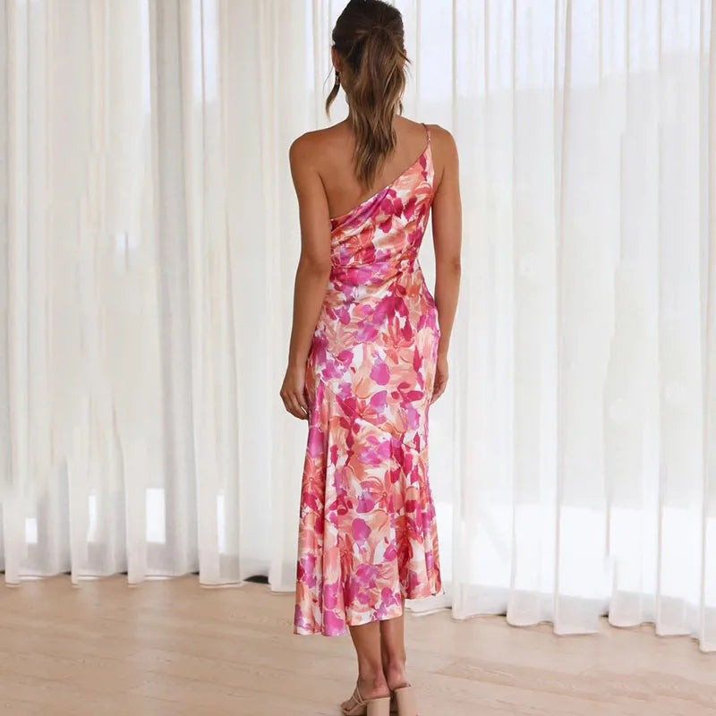 Elva | Floral One Shoulder Dress