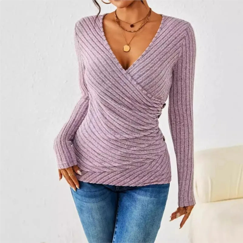 Auraya  | Slimming Ribbed Knit Top