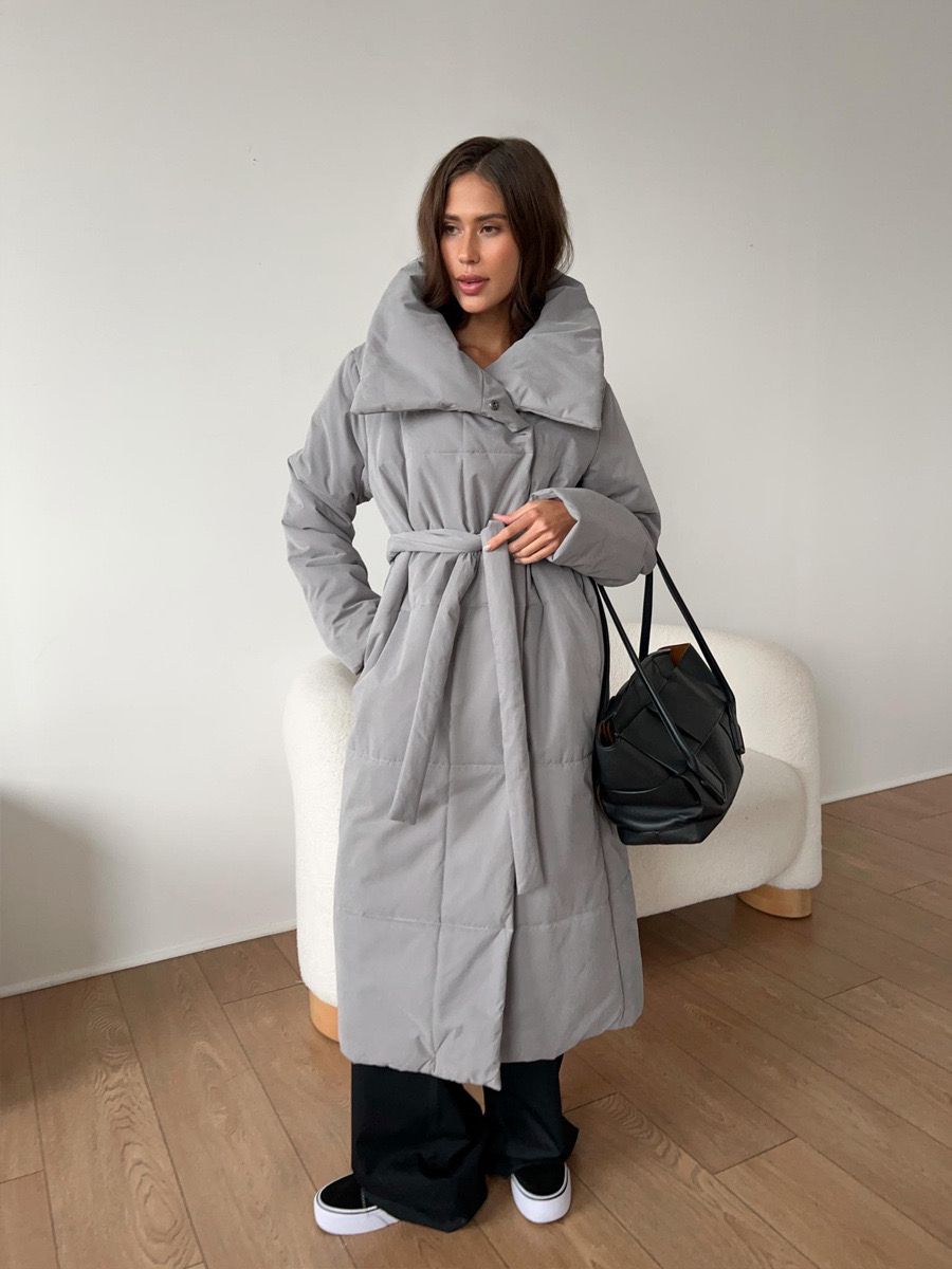 ELVYN | Long Quilted Puffer Jacket with Belt