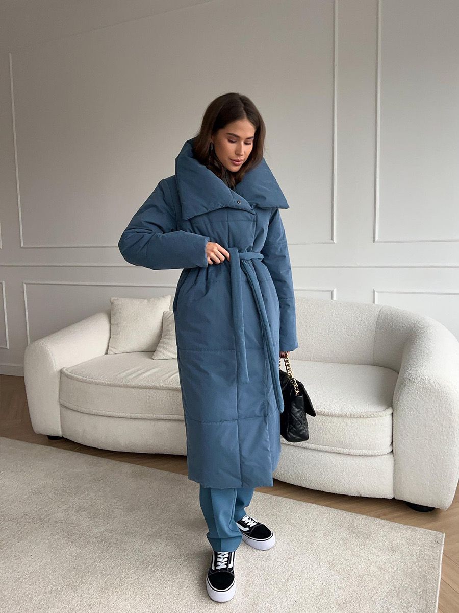 ELVYN | Long Quilted Puffer Jacket with Belt