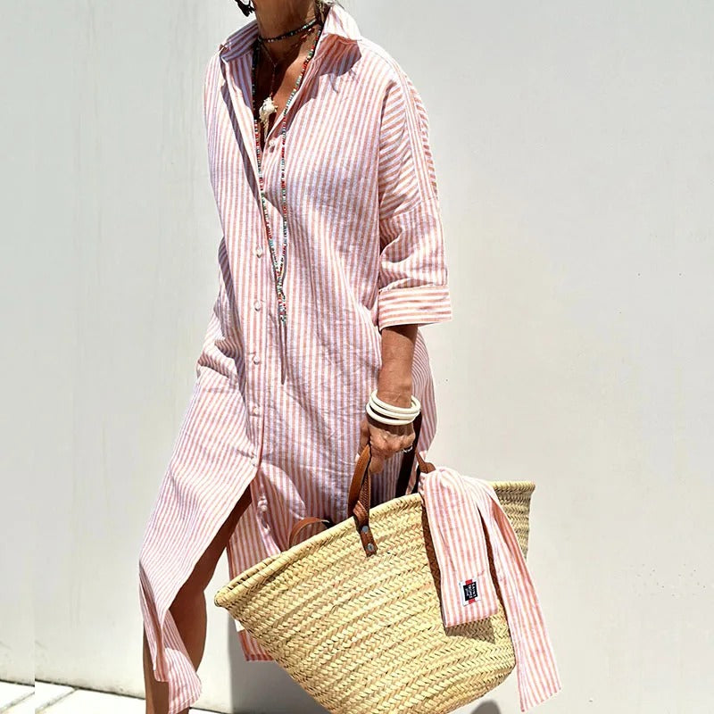 Amelie | Elegant Striped Summer Dress ( Almost sold out )