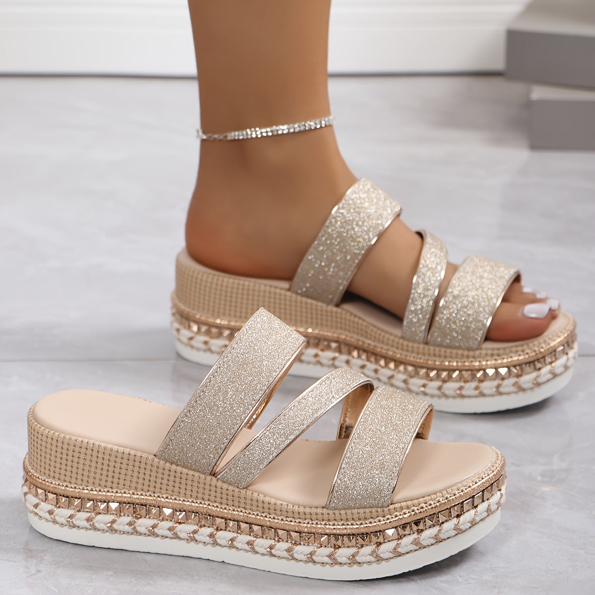 Liana | Shimmer Comfort Sandals