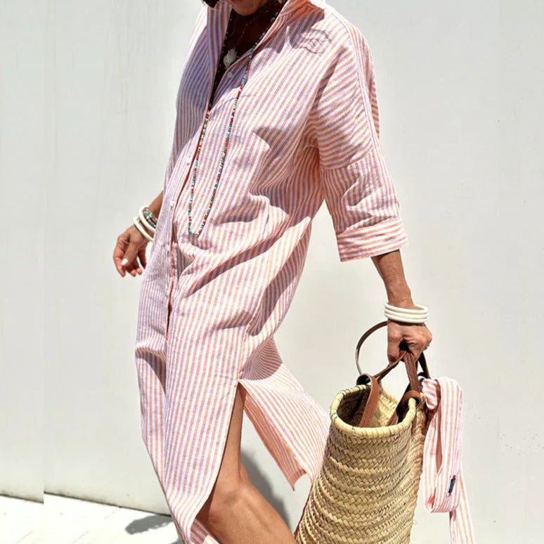 Amelie | Elegant Striped Summer Dress ( Almost sold out )