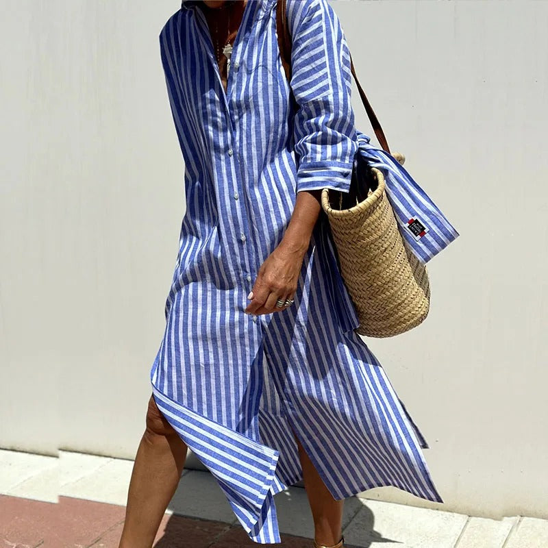 Amelie | Elegant Striped Summer Dress ( Almost sold out )