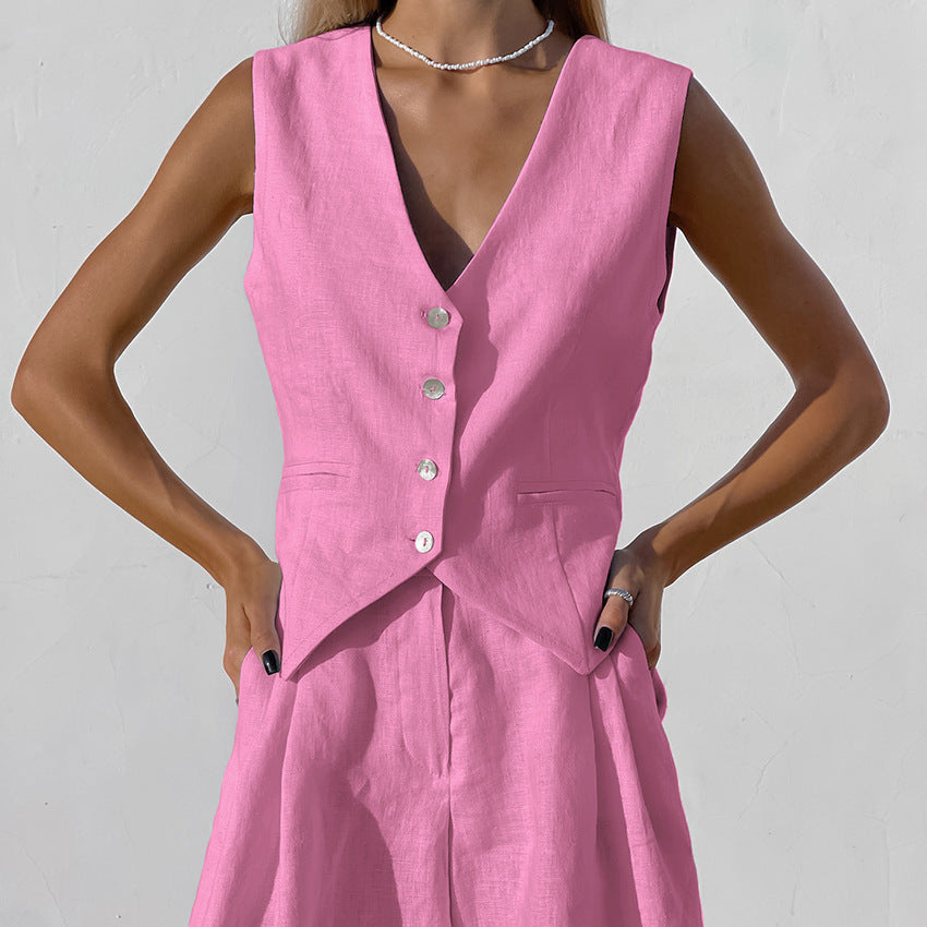 Azelia | Luxe Tailored Vest & Shorts Set