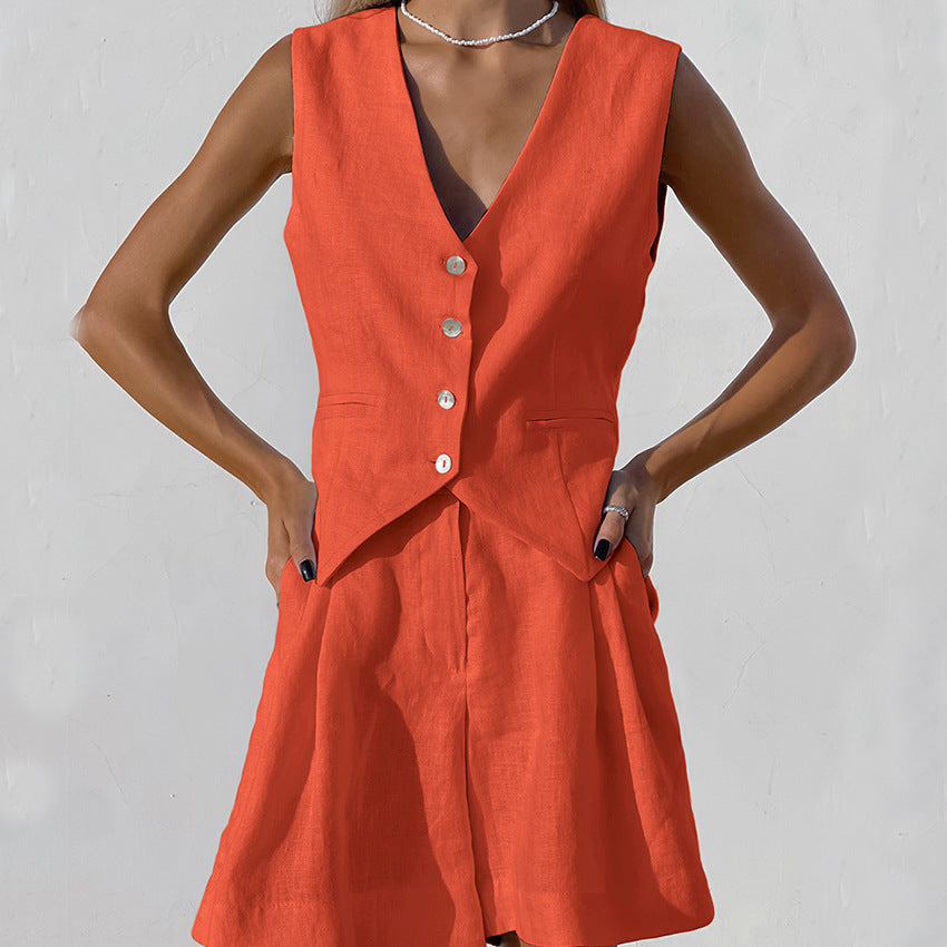 Azelia | Luxe Tailored Vest & Shorts Set