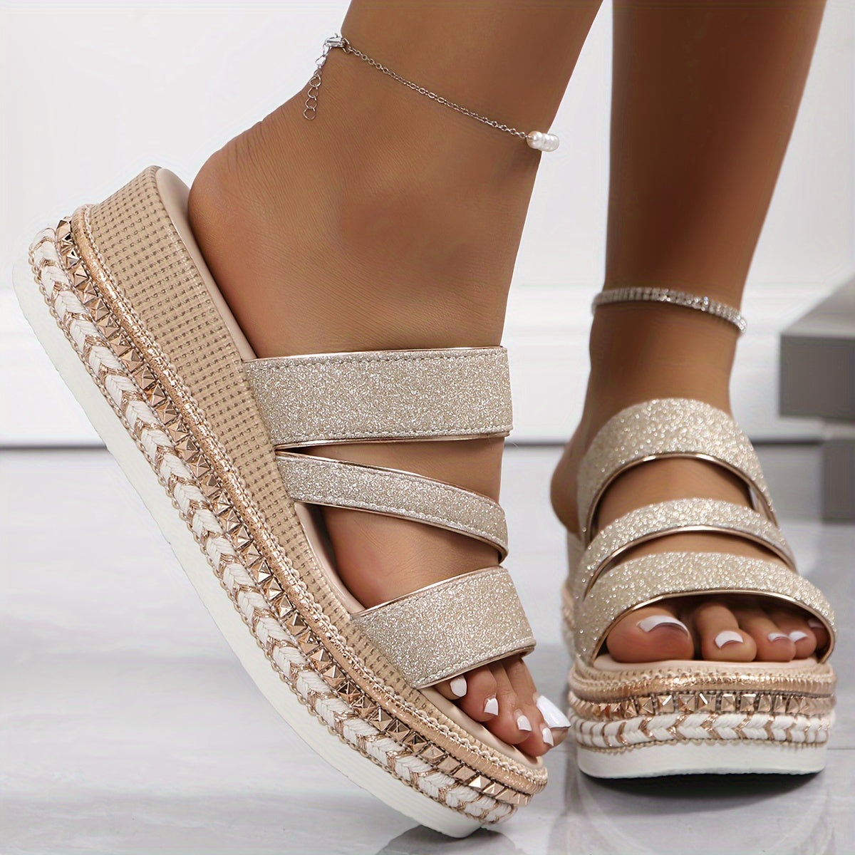 Liana | Shimmer Comfort Sandals