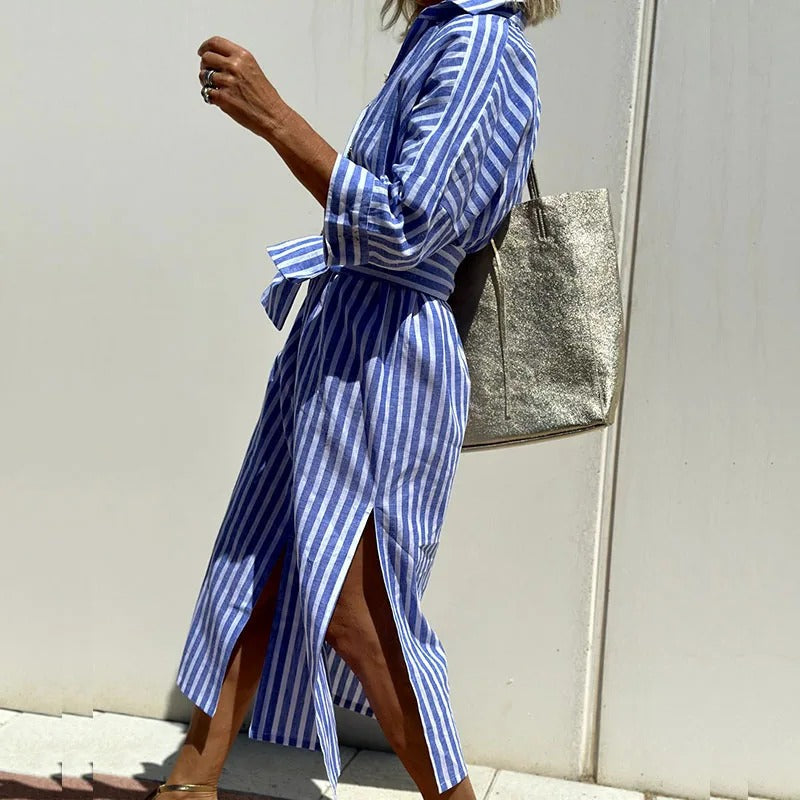 Amelie | Elegant Striped Summer Dress ( Almost sold out )