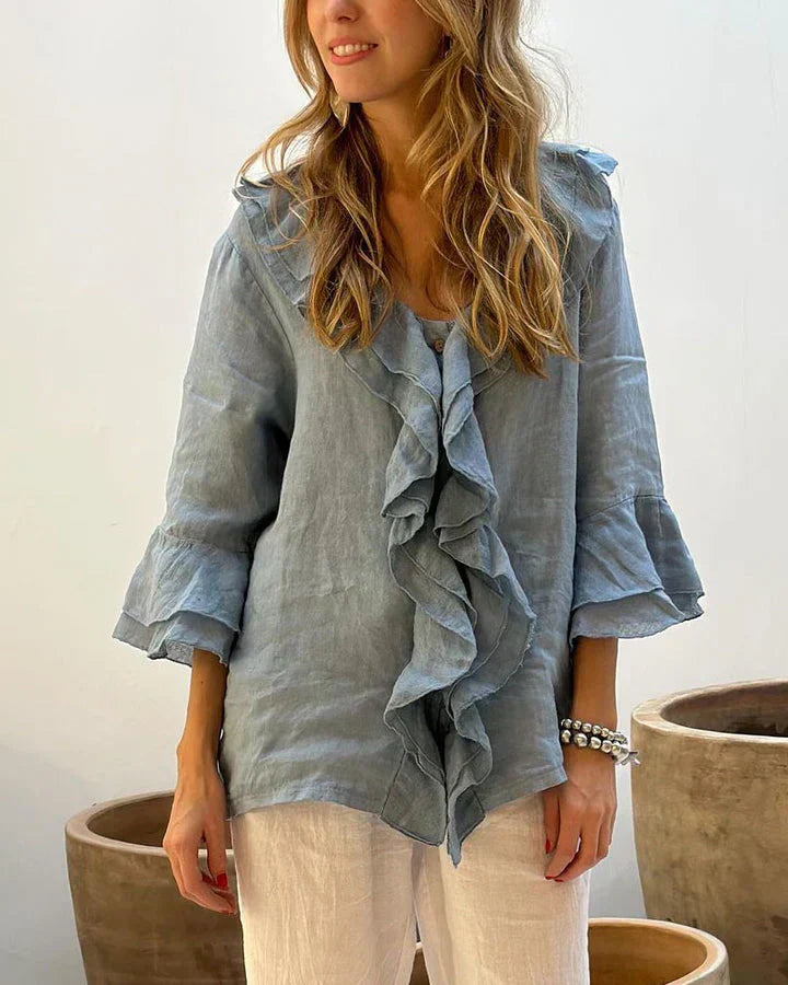 Cherelle | Chic Flowy Ruffle Blouse