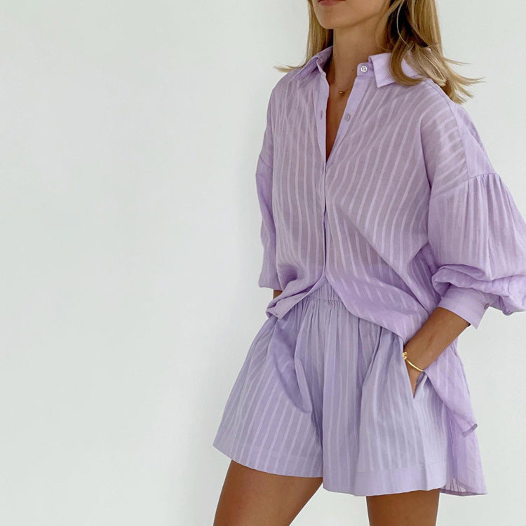 Liliane | Chic Breezy Button-Up & Shorts Set