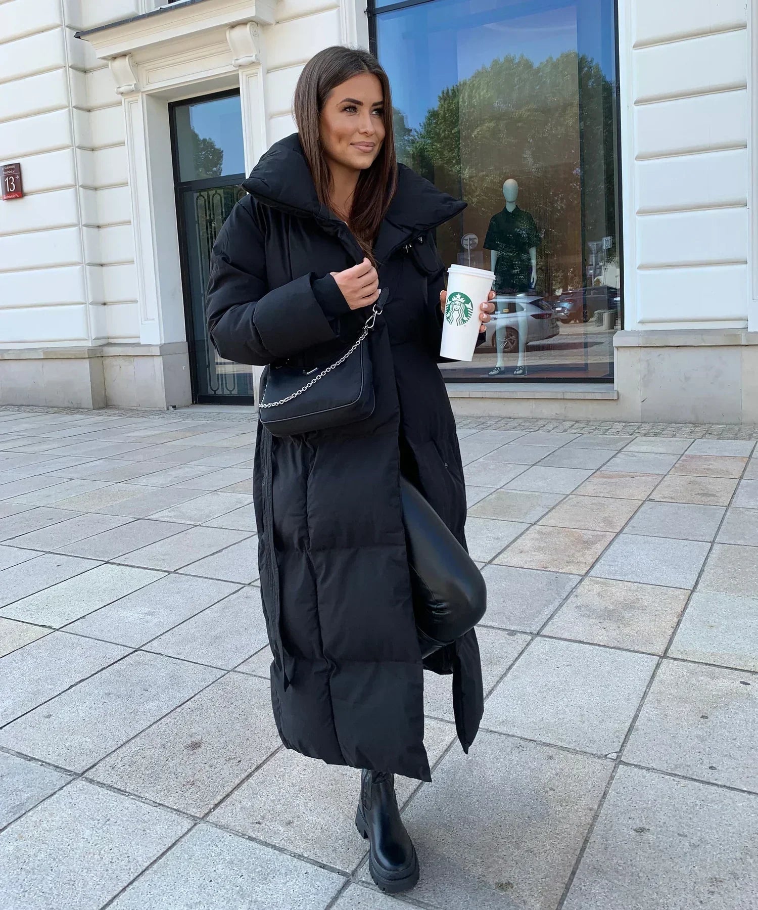 ELVYN | Long Quilted Puffer Jacket with Belt