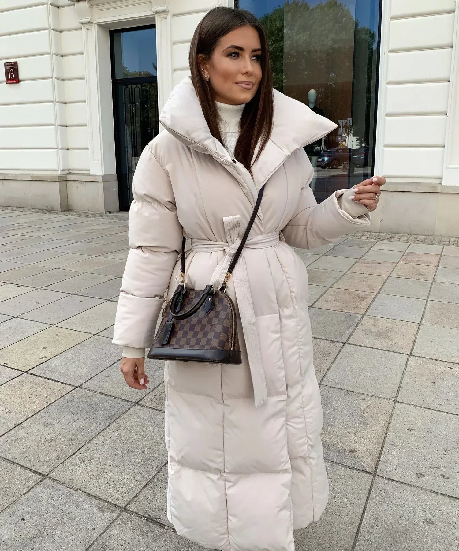 ELVYN | Long Quilted Puffer Jacket with Belt
