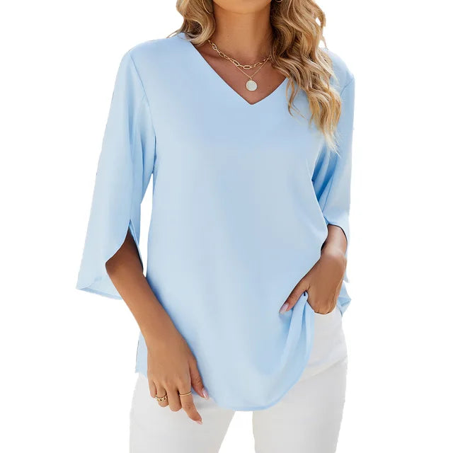 Carina | Elegant V-Neck Blouse