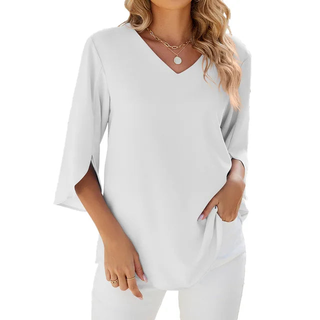 Carina | Elegant V-Neck Blouse