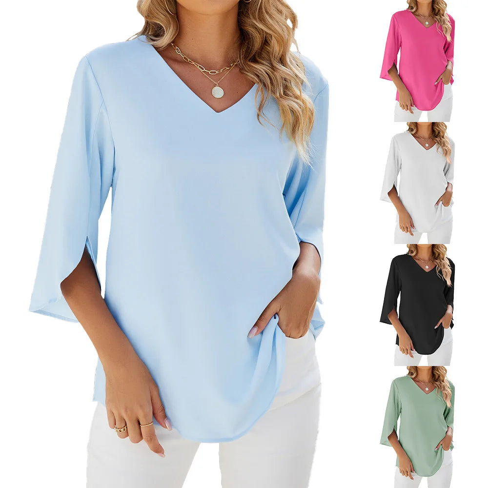 Carina | Elegant V-Neck Blouse