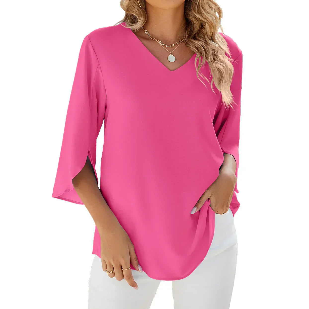 Carina | Elegant V-Neck Blouse