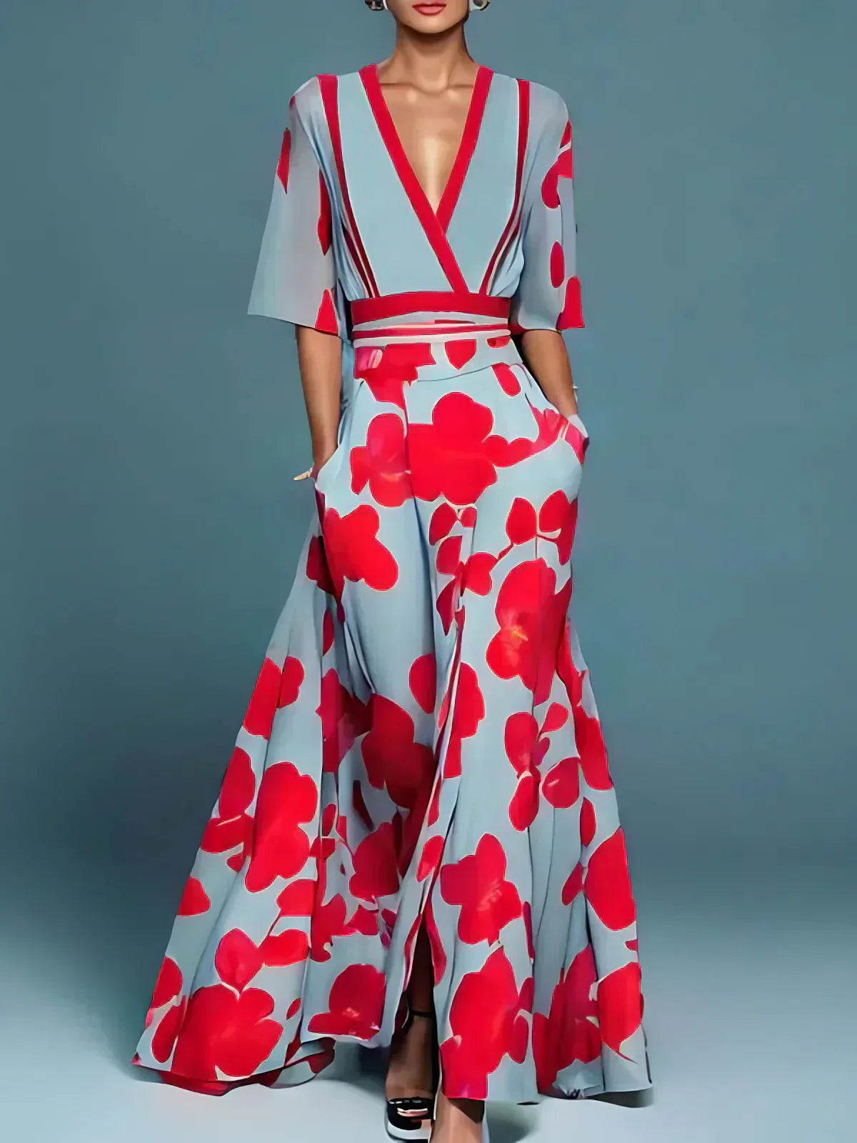 Jaelle  | Elegant Floral Maxi Dress