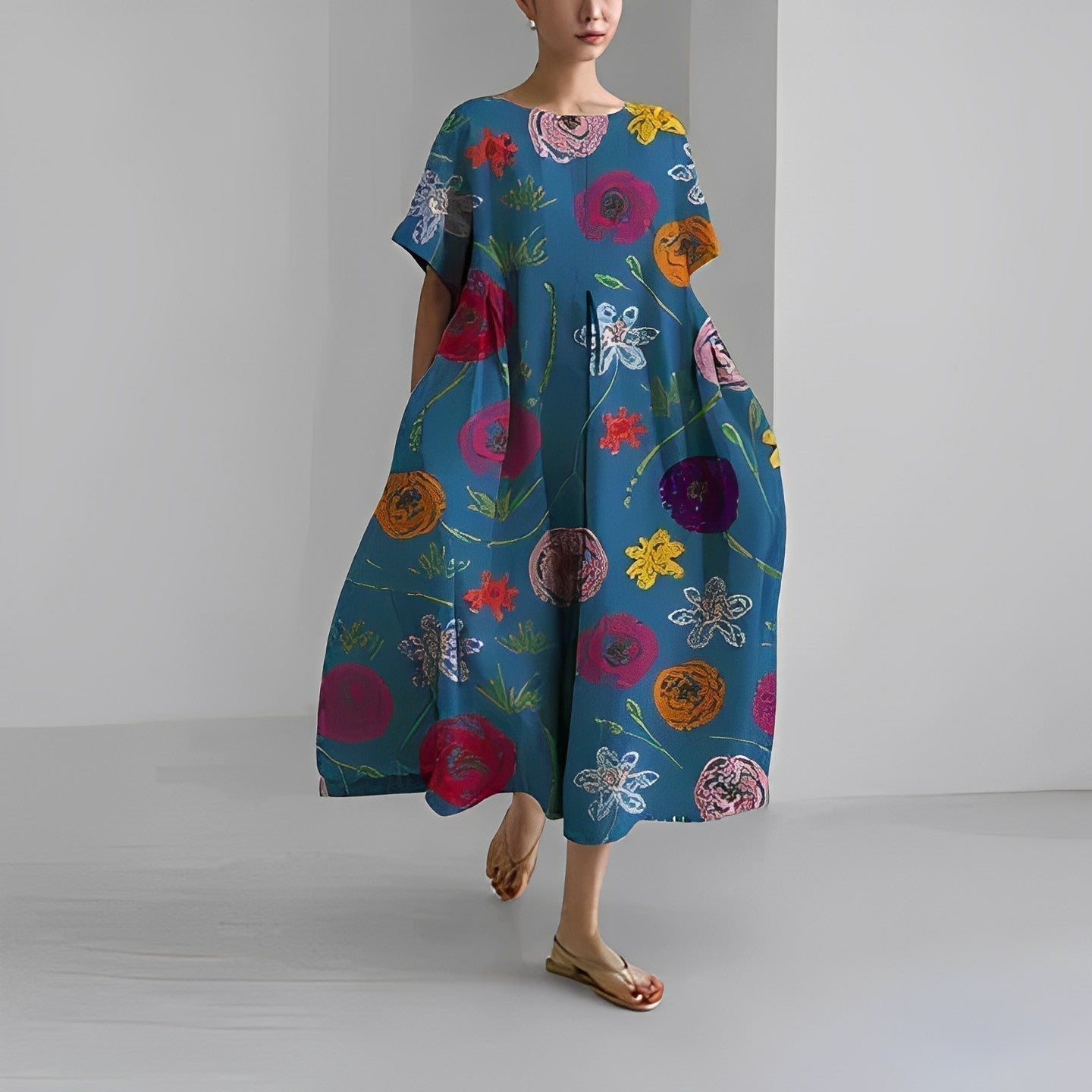 Nalia | Boho Floral Maxi Dress