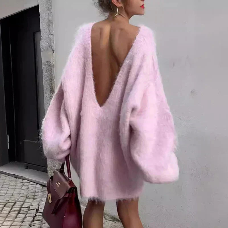Esme - Fluffy Oversized Sweater Dress