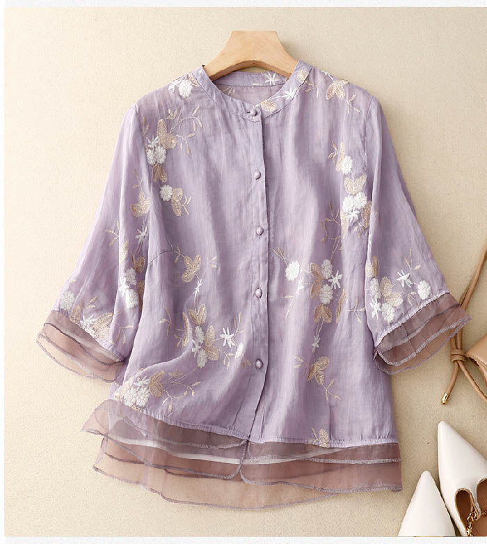 Elisette | Classic Embroidered Blouse