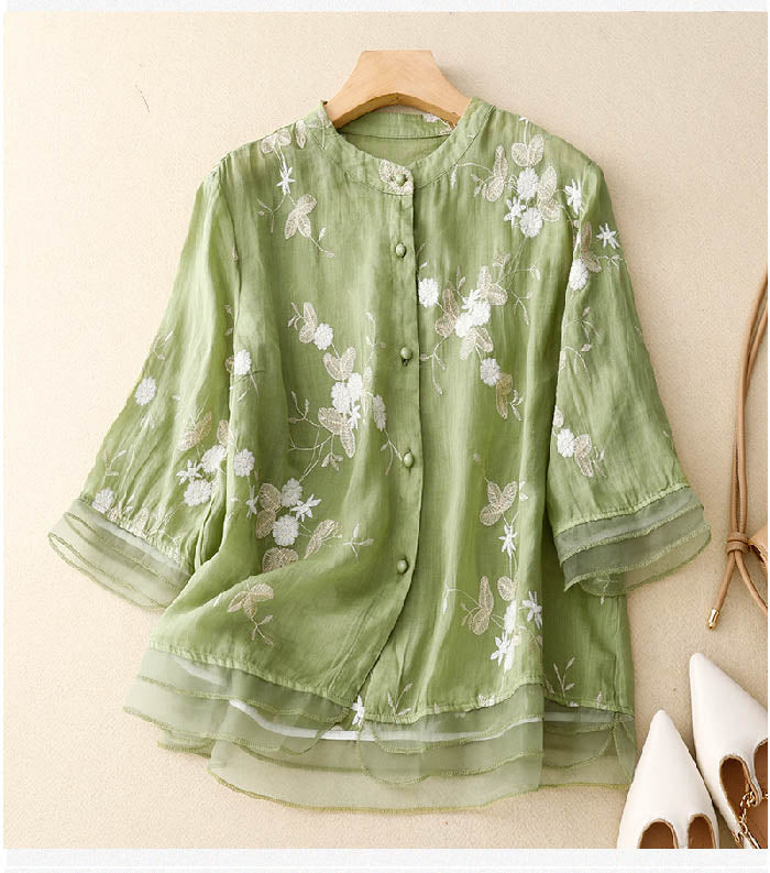 Elisette | Classic Embroidered Blouse